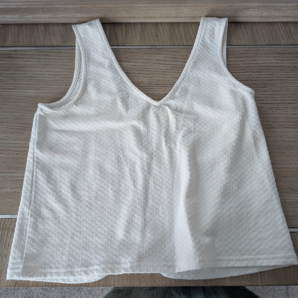 Madewell White Sleeveless Tank Top Small